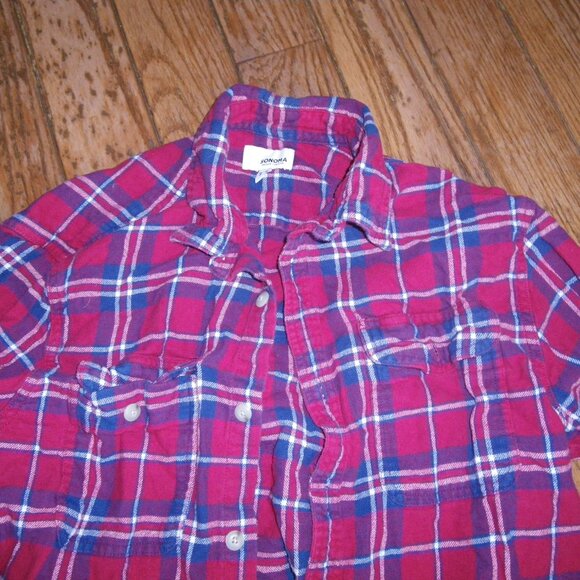Teen's / Men's 100% Cotton Plaid Flannel Casual Button Up Shirt - Picture 2 of 2
